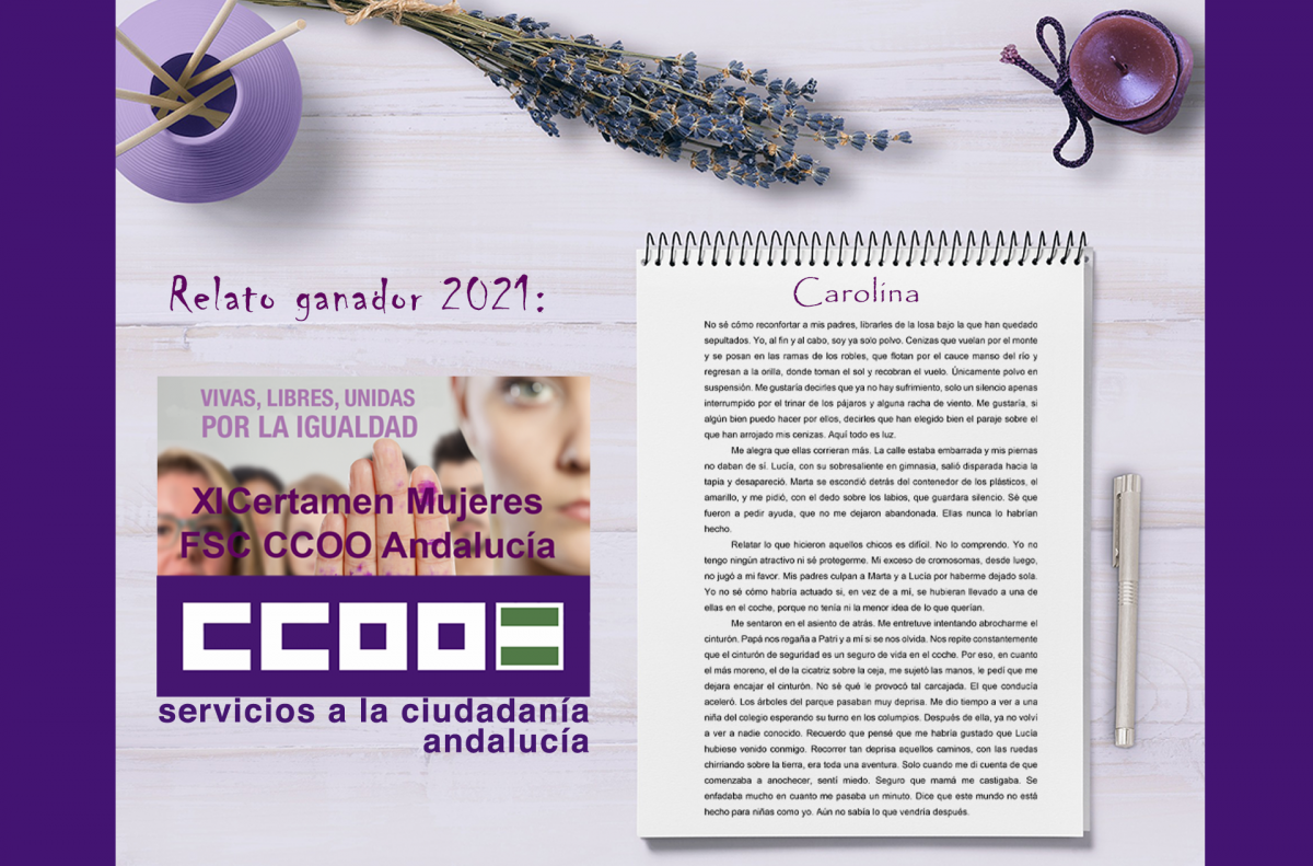 "Carolina" relato ganador del XI Certamen de Mujer 2020 FSC CCOO-Andaluca