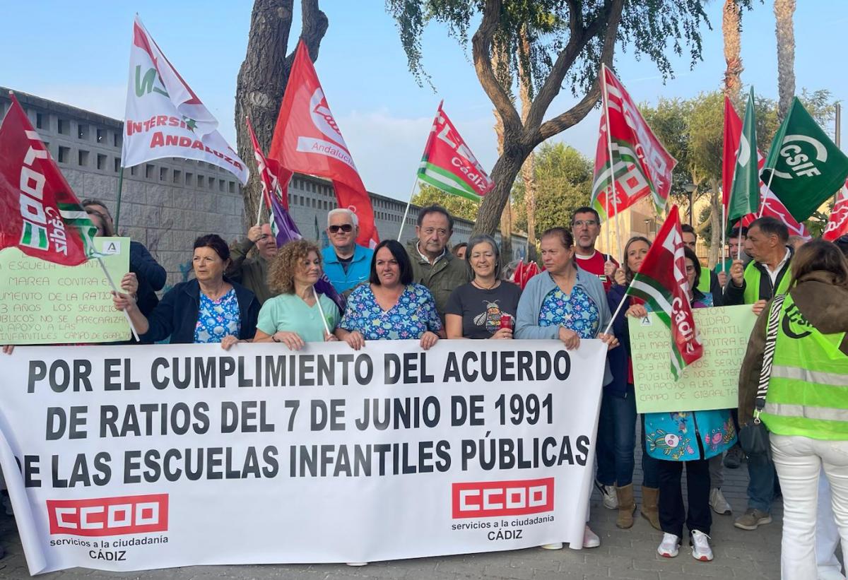 Concentración en la Escuela Infantil “La Marea” de San Fernando, Cádiz