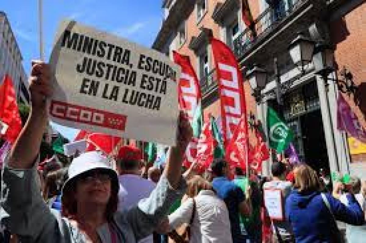 Manifestantes en la huelga de justicia