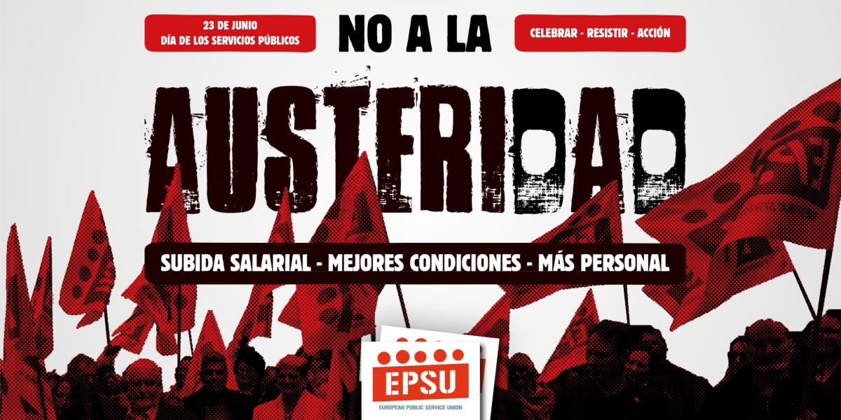 Cartel de EPSU con motivo de la celebracin del Da Mundial de los Servicios Pblicos 2025