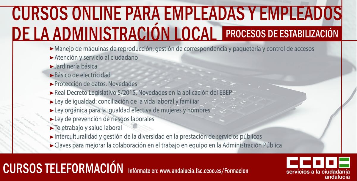 Cursos para empleadas y empleados públicos de la Administración Local, relacionados con los procesos de estabilización en Andalucía