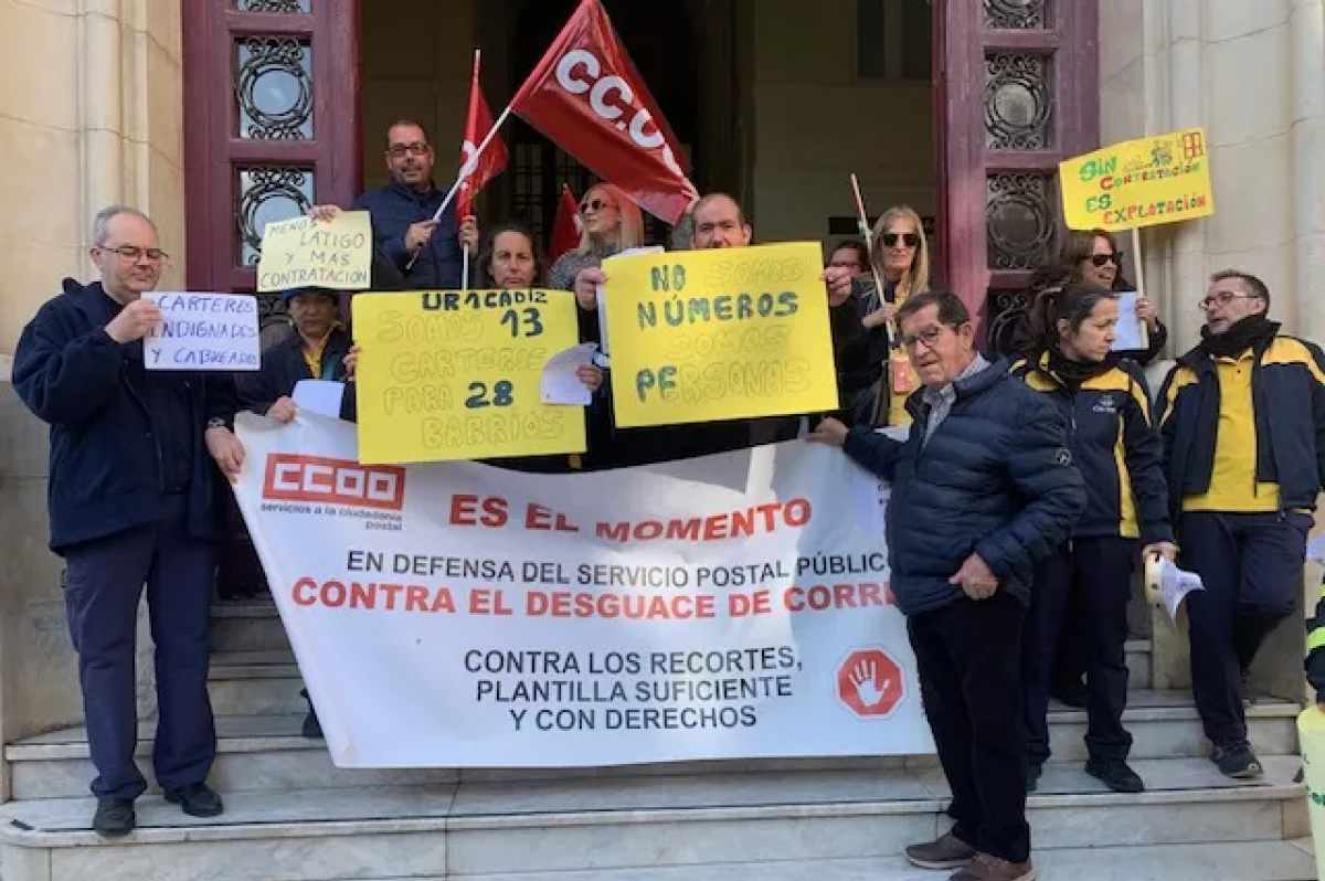CCOO denuncia el deterioro del servicio y las condiciones laborales en Correos por la falta de contratacin durante el verano en todos los centros de trabajo de la provincia de Cdiz