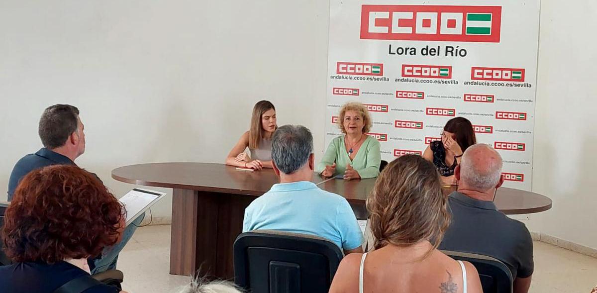 Mari Paz Vargas, secretaria general de FSC CCOO de Sevilla en un momento de la presentación