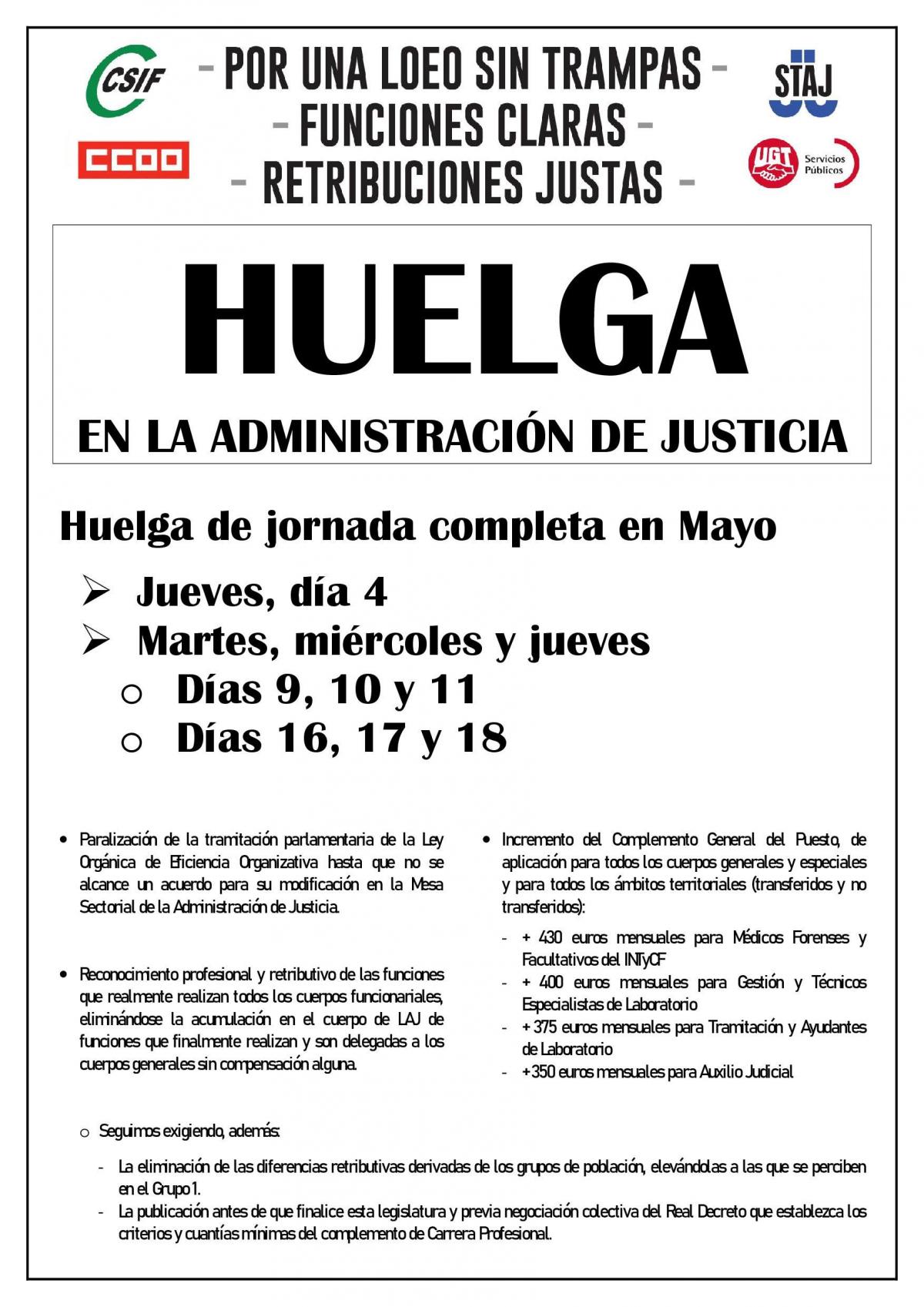 Huelga jornada completa mayo 2023