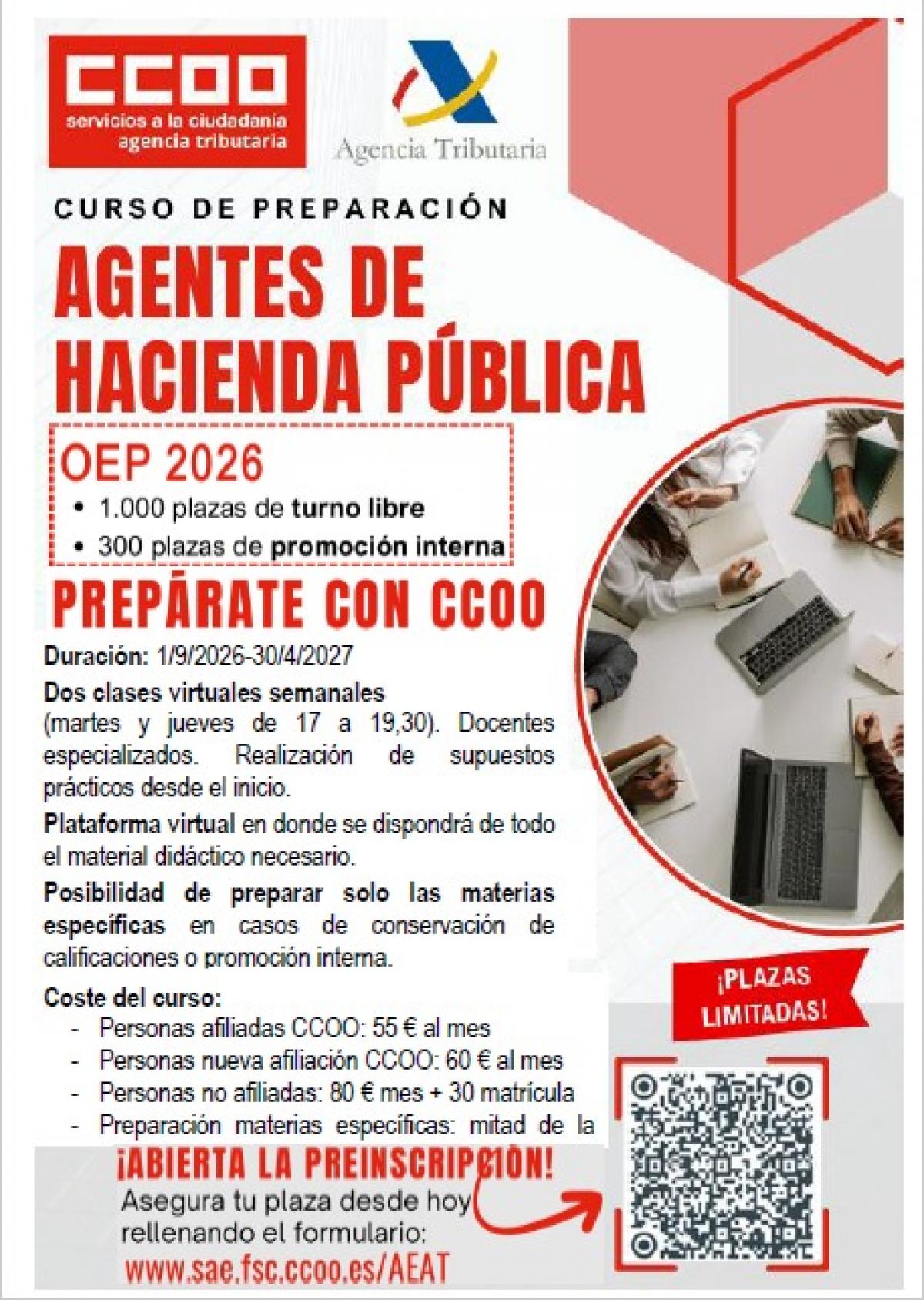 Cartel curso de preparación AEAT