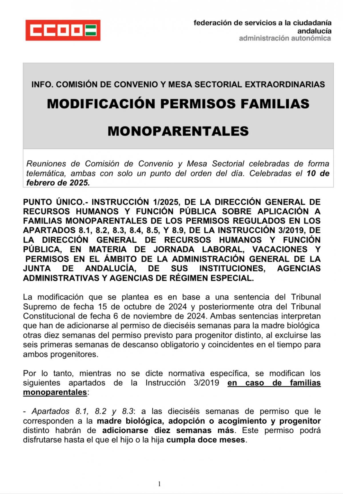 Info C Convenio y Mesa Sectorial 10/02/25