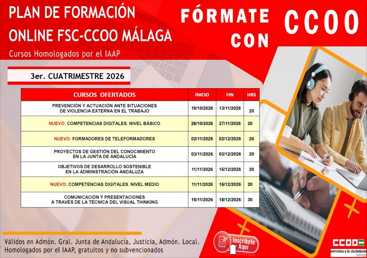 Cartel con nuevos cursos