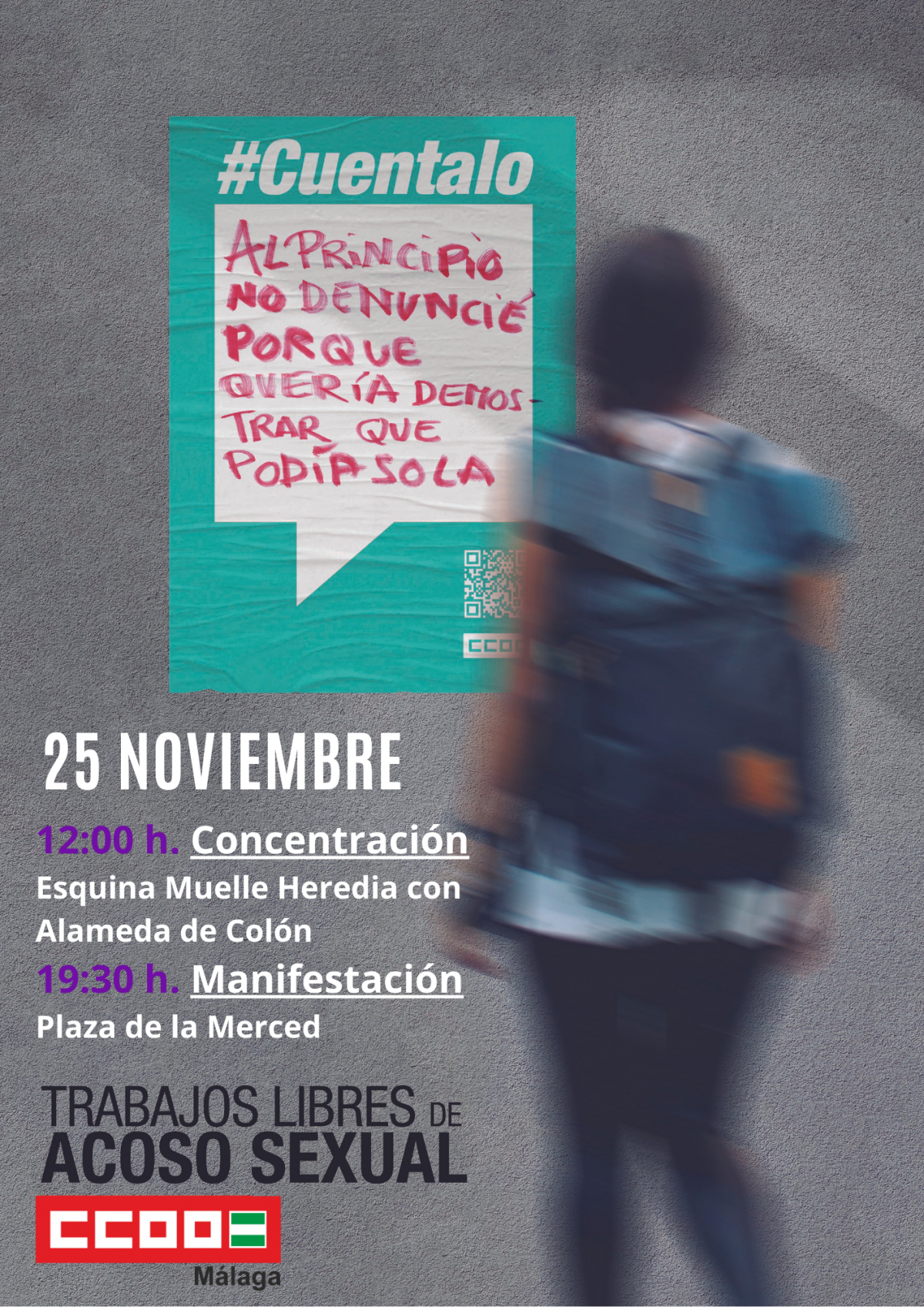Cartel del 25N en Málaga
