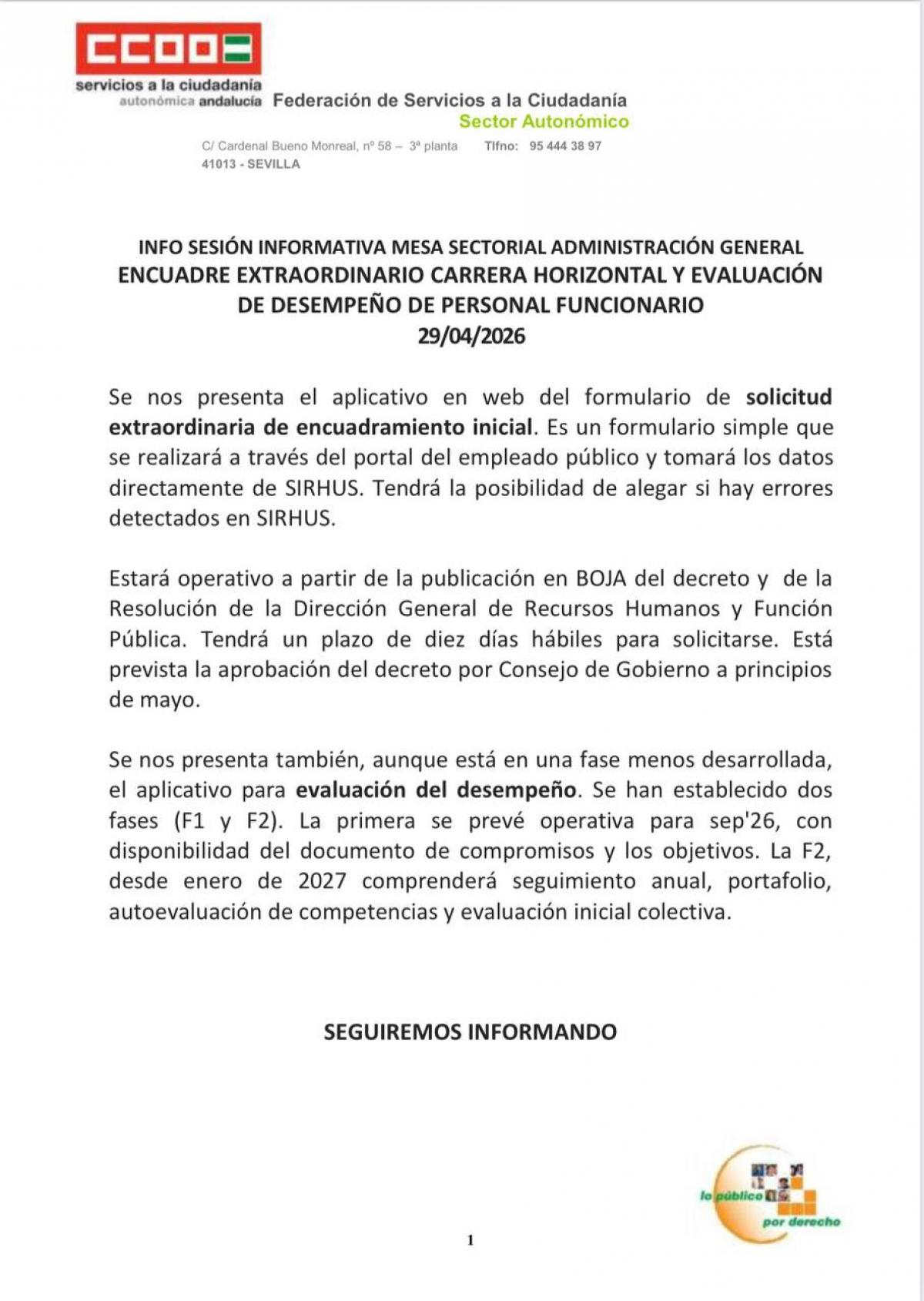 Mesa Sectorial: Encuadre Extraordinario CH y evaluación del desempeño