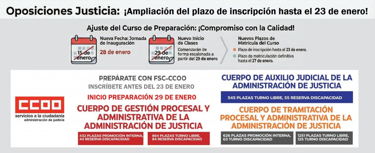 Prepara las oposiciones de Justicia con CCOO