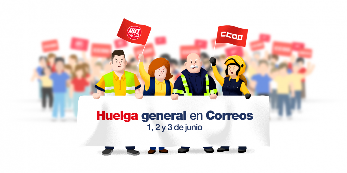 Huelga General en Correos los días 1, 2 y 3 de junio de 2022