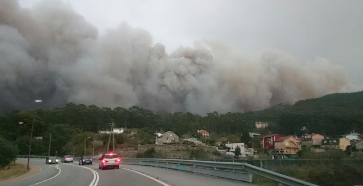 Incendio en las proximidades de Vigo.
