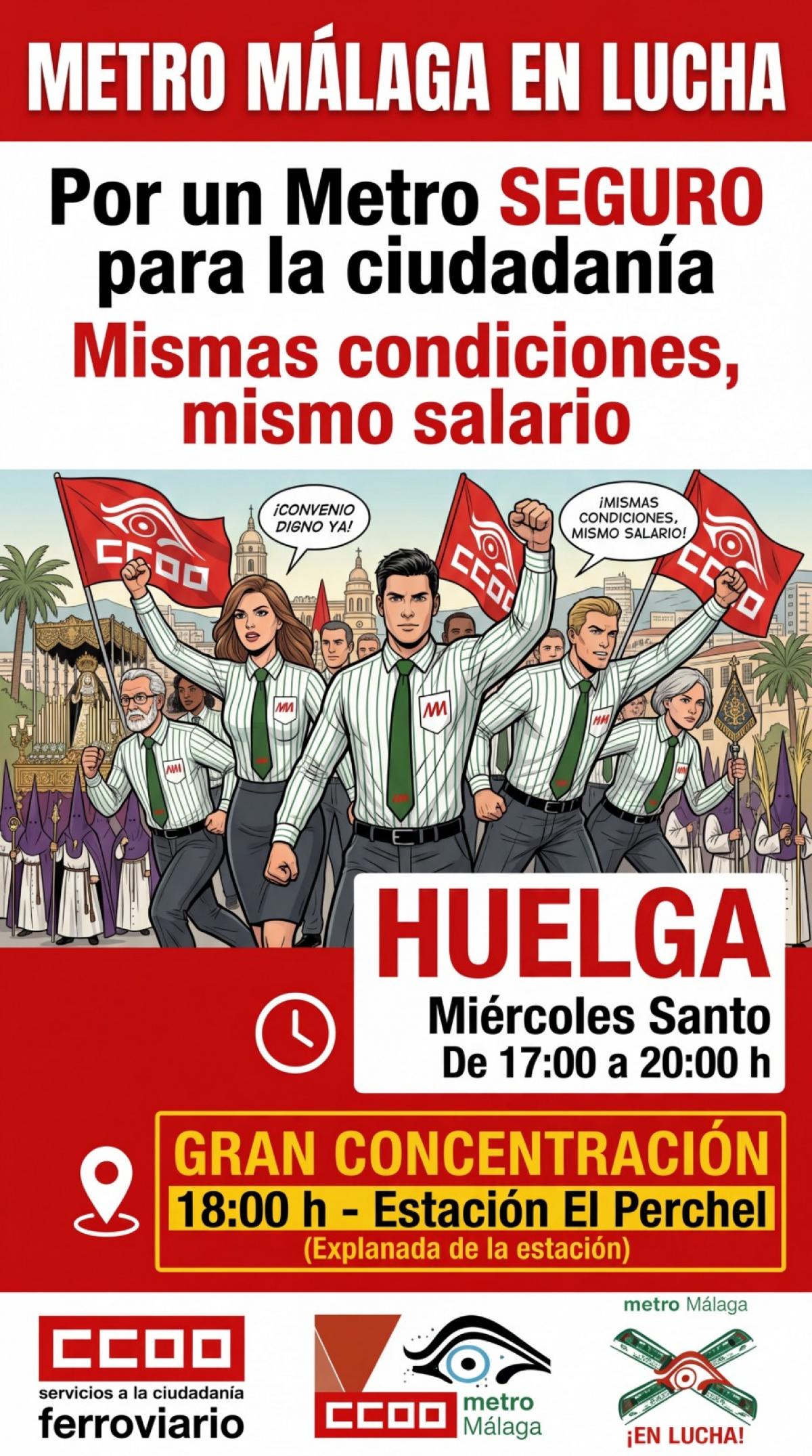Cartel de la concentración Metro Málaga