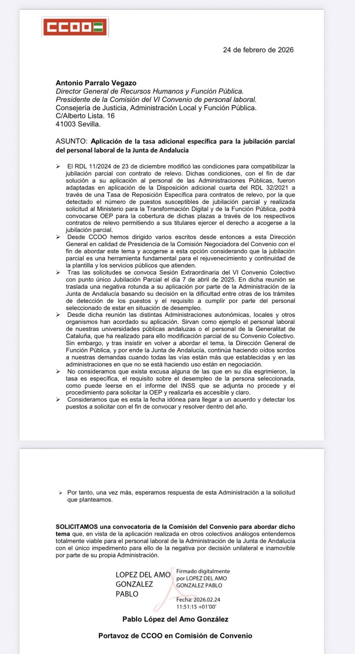 Solicitud jubilación parcial