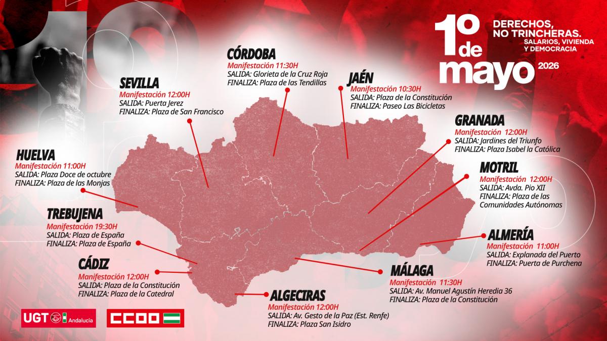 Movilizaciones Primero de Mayo en Andalucía
