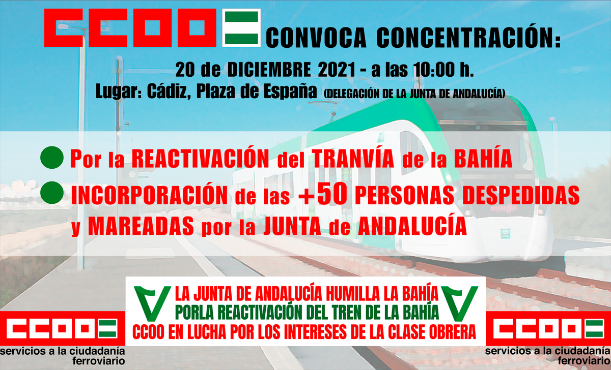 CCOO se moviliza este lunes 20 para exigir a la Junta de Andalucía que reactive el proyecto y se reincorporen inmediatamente el personal despedido como se comprometió hace ya nueve meses.