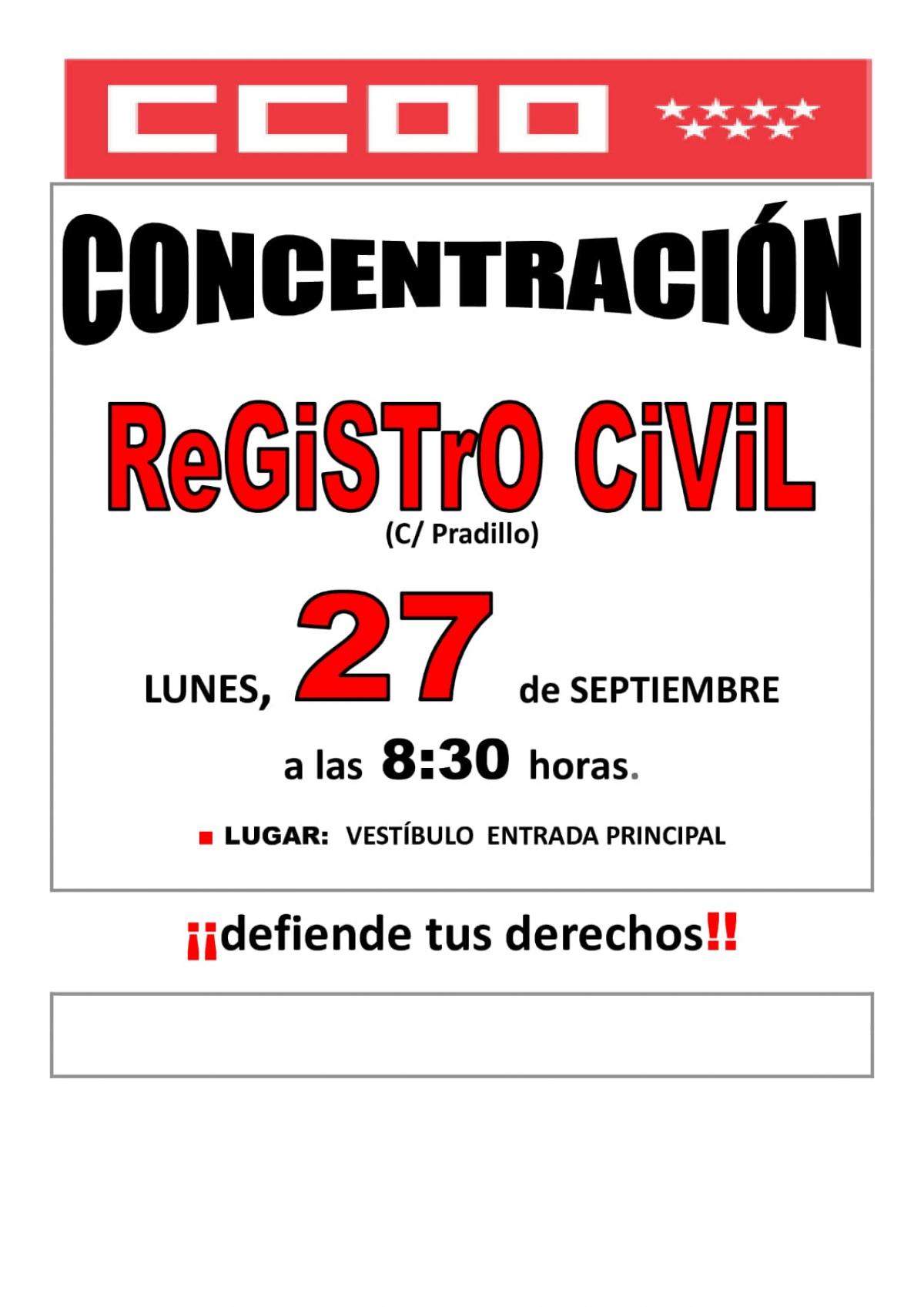 Concentracin Registro Civil de Madrid 27 septiembre 2021