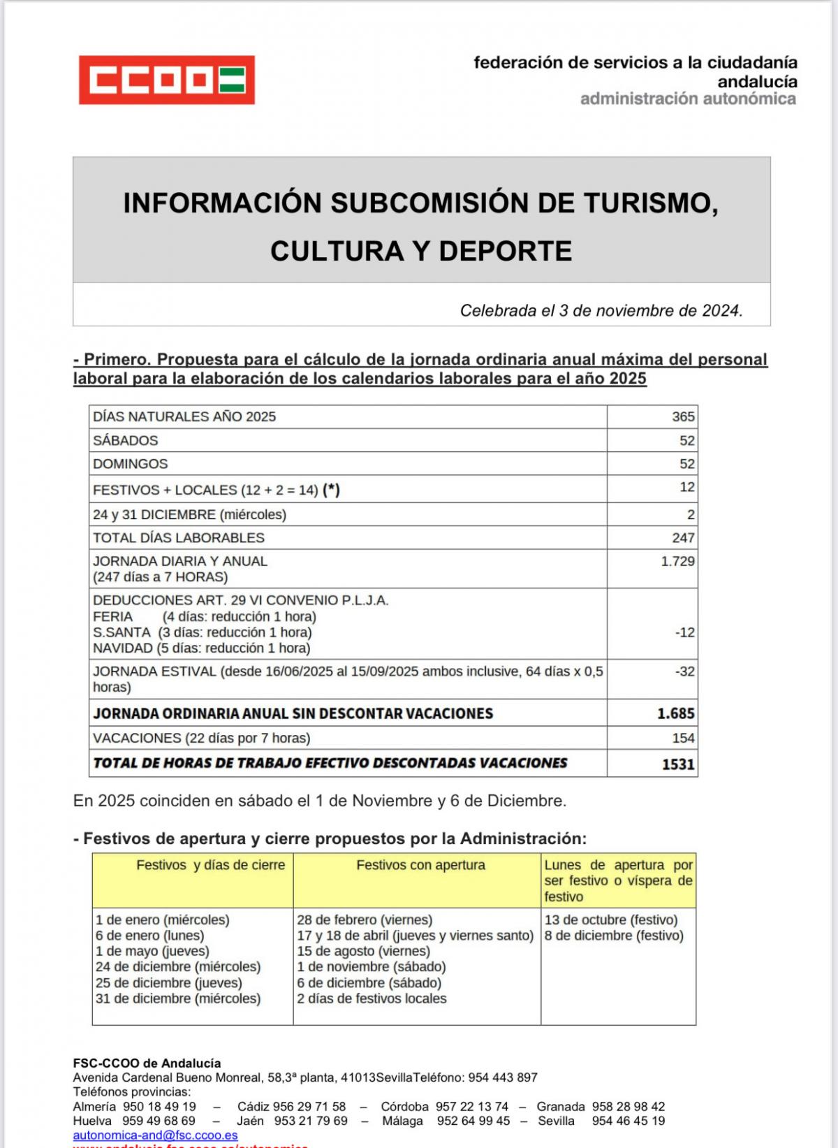 Info Subcomisin de Turismo, Cultura y Deporte