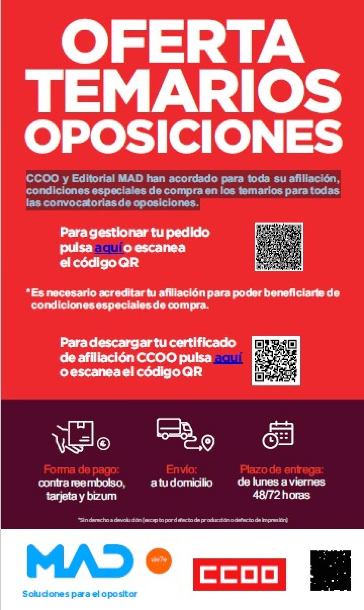 Oferta temario oposiciones