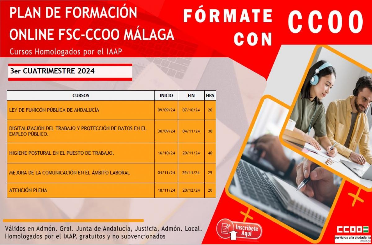 Plan formacin on line FSC CCOO Mlaga 3er cuatrimestre