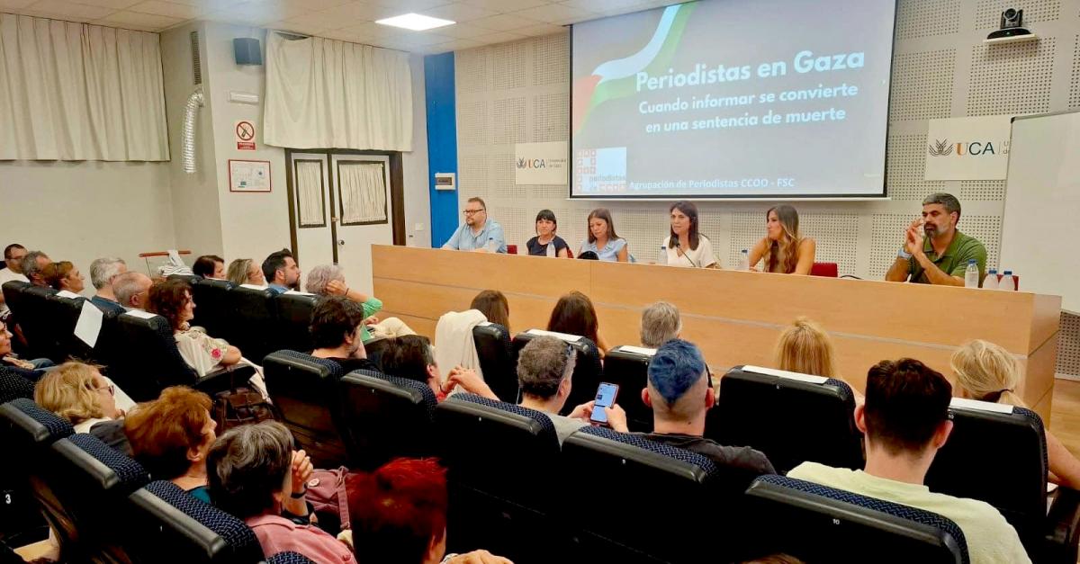 La Agrupacin de Periodistas de FSC CCOO organiz la charla-coloquio bajo el ttulo "Periodistas en Gaza: cuando informar se convierte en una sentencia de muerte"