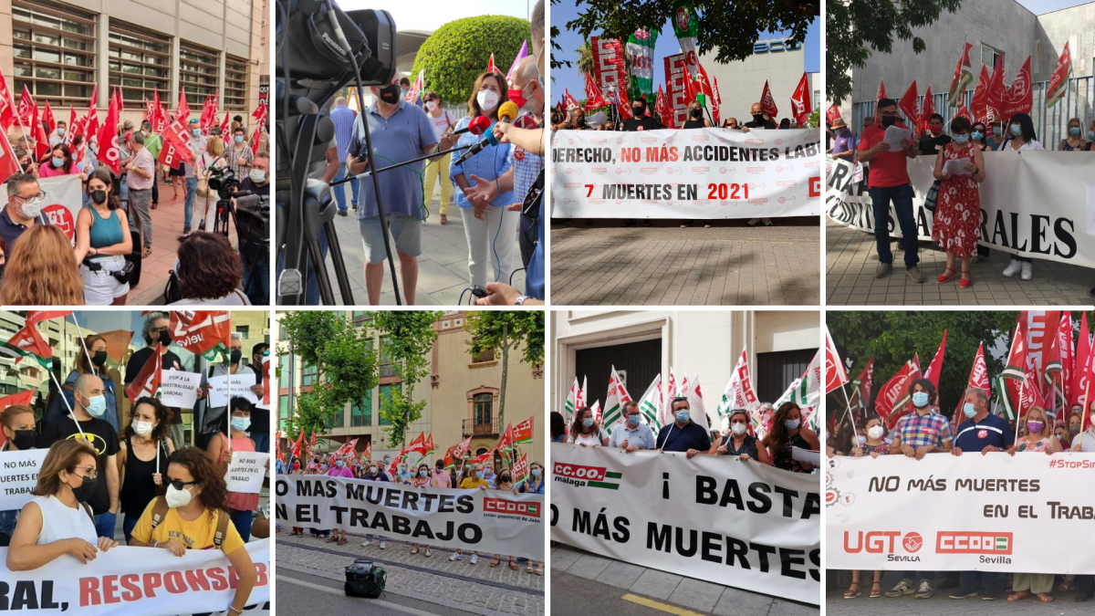 Imágenes de las concentraciones llevadas a cabo en las ocho provincias andaluzas